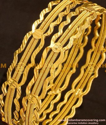 BNG119 - 2.4 Size Bridal Wear Thick Twisted Bangles Bridal Wear Bangle Collection Online