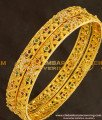 BNG128 - 2.6 Size New Designer Multi Stone Gold Style 1 Gram Gold Plated Bangle Buy Online