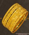 BNG129 - 2.4 Size New Pattern Gold Look 6 Pieces Non Guarantee Bangles Set for Saree