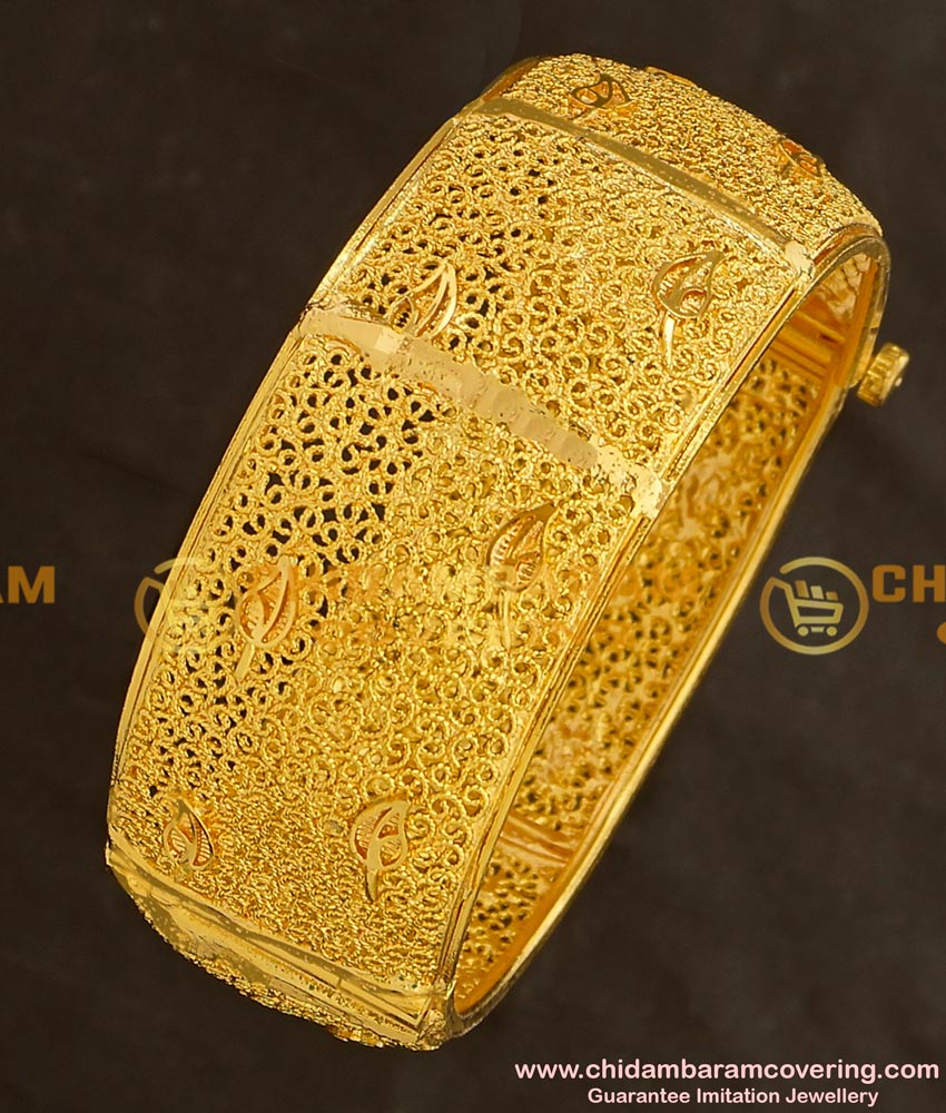 BNG138 - 2.6 Size Latest gold look Kada Bangle Designs 1 Gram Guarantee Bangles Online