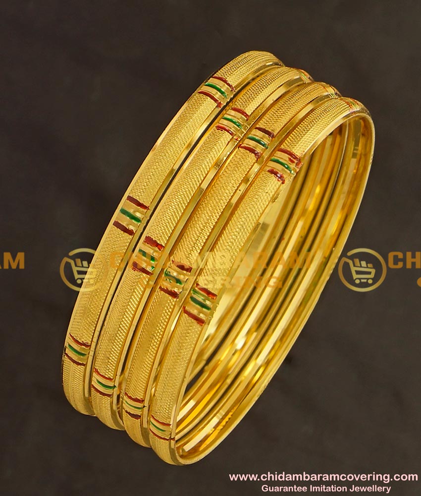 BNG143 - 2.6 Size Daily Wear Light Weight Non Guarantee Bangle Set Of 4 Pieces Buy Online