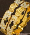 BNG145 - 2.4 Size Unique Pattern White Rhodium Polished Bangles at Best Price in India