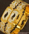 BNG146 - 2.8 Size Designer White Rhodium Laser Cut Bangles Collection buy Online 