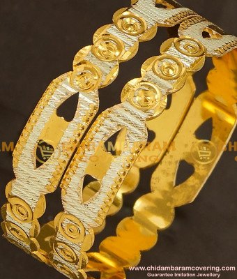 BNG147 - 2.4 Size Latest Design Gold Platinum Plated Bangle for Girls and Women 
