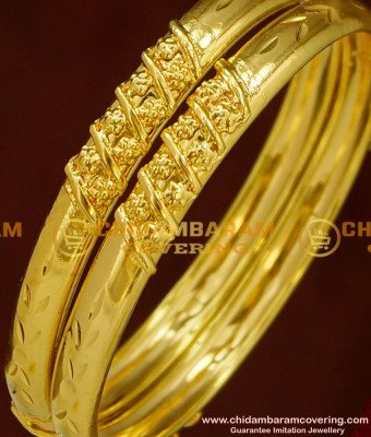 BNG150 - 2.4 Size One Gram Gold Bangles South Indian Guarantee Bangle Online