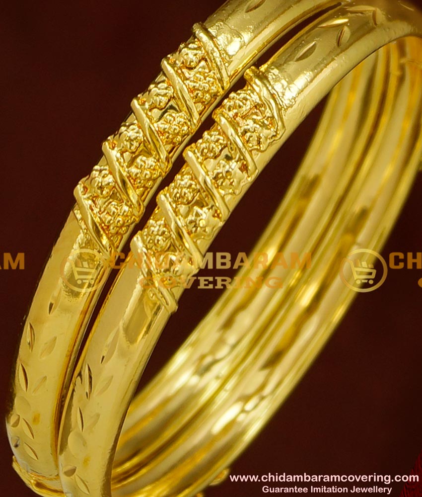 BNG150 - 2.6 Size One Gram Gold Bangles South Indian Guarantee Bangle Online