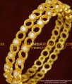BNG156 - 2.6 Size Semi Precious Full White Stone Designer Bangles for Women