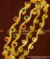 BNG157 - 2.6 Size Beautiful New Model Ruby Emerald Thin Curvy Bangles for Girls