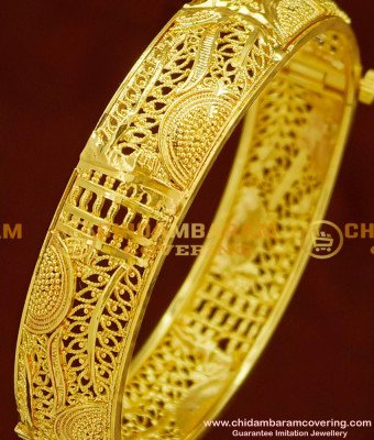 BNG162 - 2.4 Size Screw Type New One Gram Gold Kada Bangles Design for Ladies 