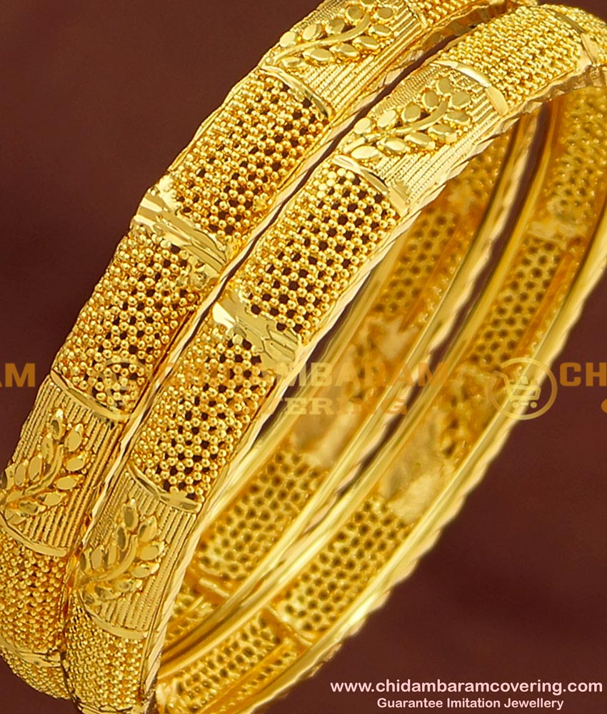 BNG170 - 2.6 Size New Pattern Gold Look Bangles Design Gold Plated Jewellery Online