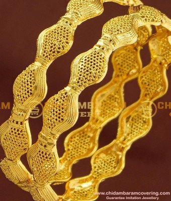BNG171 - 2.8 Size Latest Design Gold Pattern Bangles Bridal Wear Bangles Collection Online