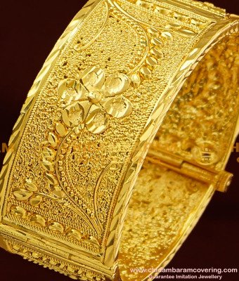 BNG174 - 2.6 Size Gold Pattern Kada Bangle Design 1 Gram Guarantee Bangle Online