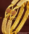 BNG178 - 2.6 Size Elegant Finish Red and White Designer AD Stone Bangles for Women