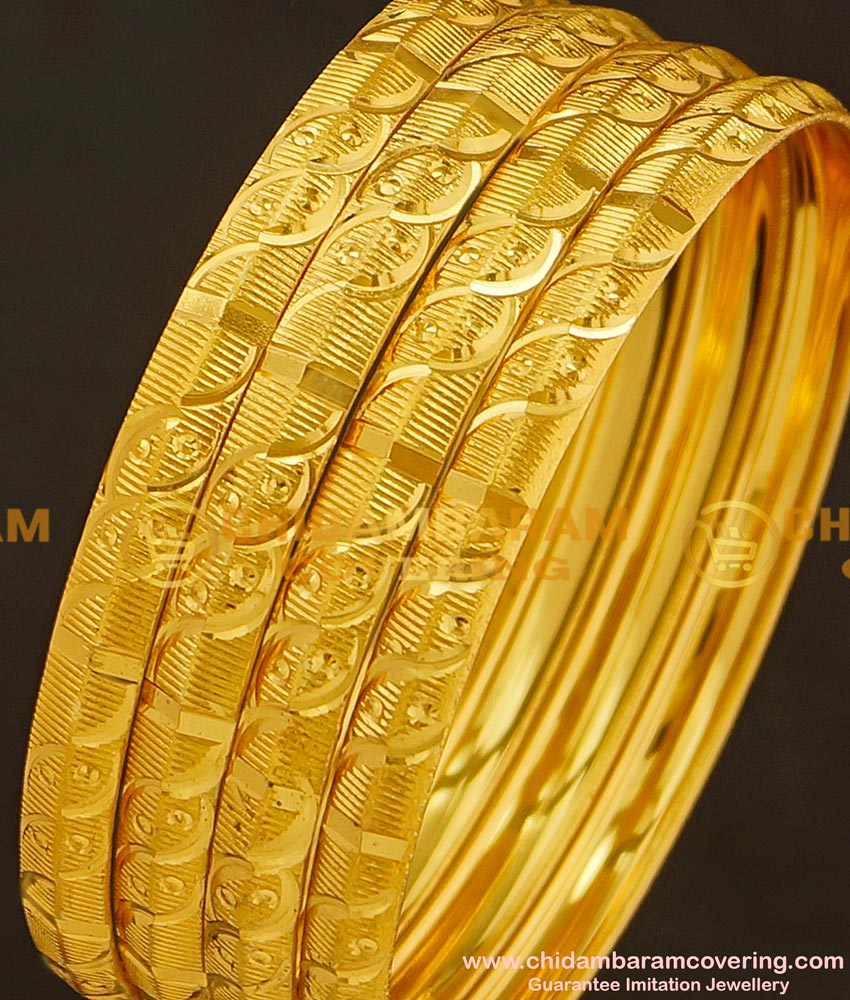 BNG179 - 2.10 Size Daily Wear Light Weight Non Guarantee Bangle Set Of 4 Pieces Buy Online