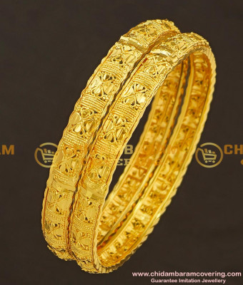 Bng182 - 2.10 Size New Pattern Gold Look Bangles Design Gold Plated Jewellery Online