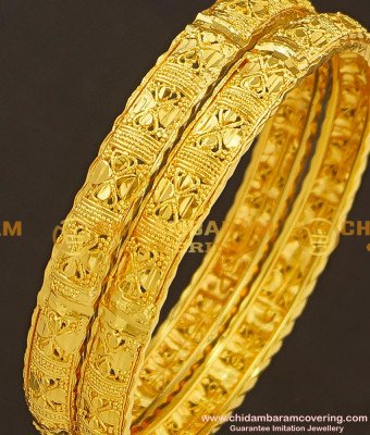 Bng182 - 2.10 Size New Pattern Gold Look Bangles Design Gold Plated Jewellery Online