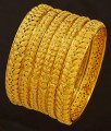 BNG188 - 2.6 Size Latest 6 Piece Bangles Set Bridal Wear Dye Gold Bangles for Wedding 