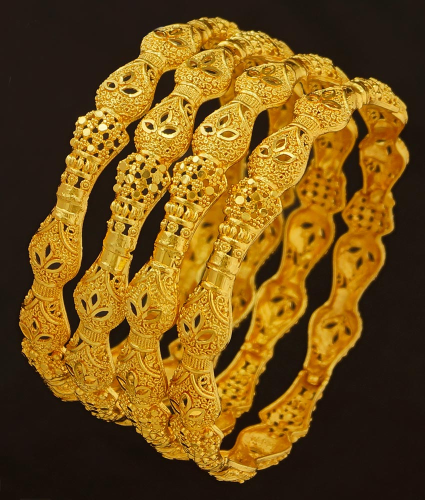BNG191 - 2.4 Size Beautiful Light Weight Gold Bangles Designs Dye Gold Bangles Indian Wedding Bangles Set Buy Online