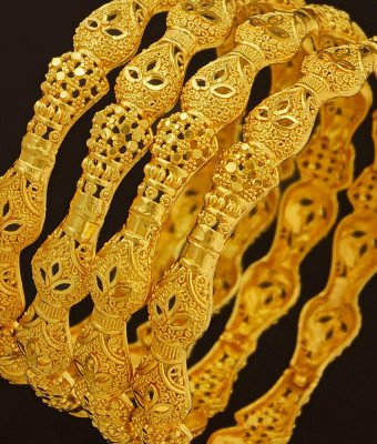 BNG191 - 2.10 Size Beautiful Light Weight Gold Bangles Designs Dye Gold Bangles Indian Wedding Bangles Set Buy Online