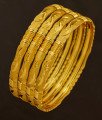 BNG193 - 2.4 Size Light Weight Gold Cutting Bangle Design Dye Gold Set Of 4 Pieces Bangle for Women
