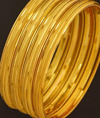 BNG194 - 2.10 Size Casual Daily Wear Gold Bangle Designs Dye Gold Set Of 4 Pieces Bangle for Ladies 