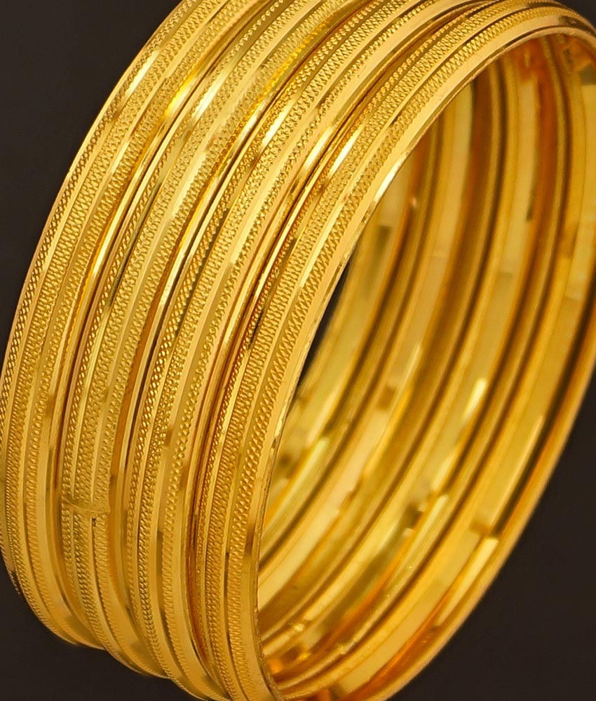 BNG194 - 2.10 Size Casual Daily Wear Gold Bangle Designs Dye Gold Set Of 4 Pieces Bangle for Ladies 