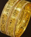 BNG198 - 2.4 Size Stylish Look White Stone Party Wear Non Guarantee Bangles For Women