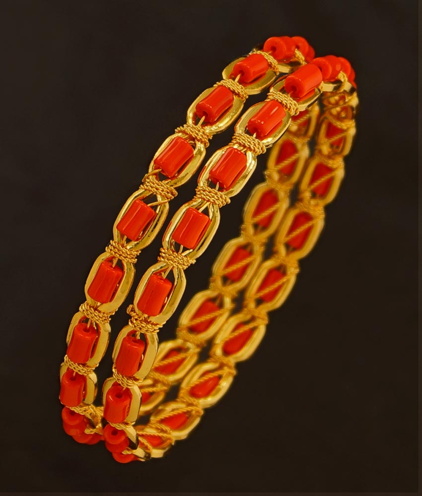 BNG199 - 2.6 Size Traditional Coral Bangles Designs Dye Gold Bangles Buy Online