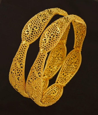 BNG201 - 2.10 Size Beautiful Party Wear Gold Finish Dye Gold Bangles Set Best Price Buy Online 