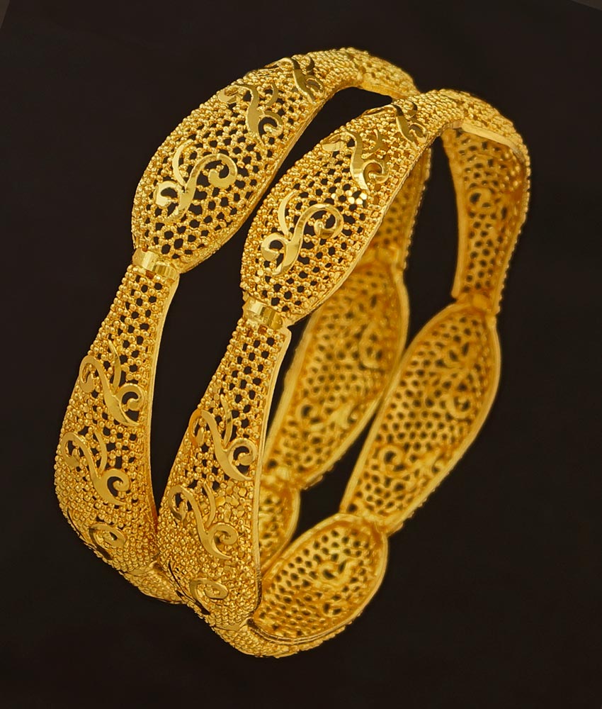BNG201 - 2.4 Size Beautiful Party Wear Gold Finish Dye Gold Bangles Set Best Price Buy Online 