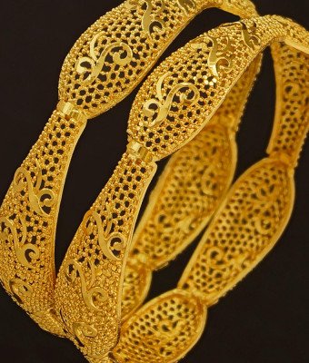 BNG201 - 2.10 Size Beautiful Party Wear Gold Finish Dye Gold Bangles Set Best Price Buy Online 