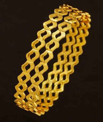 BNG204 - 2.6 Size New Design One Gram Gold Bangles Neli Valayal South Indian Guarantee Bangle Online