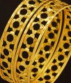 BNG206 - 2.8 Size Beautiful Flower Design Light Weight One Gram Gold Bangles for Women