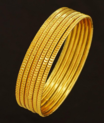 Bng208 - 2.10 Size 6 Pieces Latest Daily Wear Gold Design Thin Bangles Indian Artificial Bangles Set Online