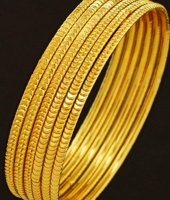 Bng208 - 2.10 Size 6 Pieces Latest Daily Wear Gold Design Thin Bangles Indian Artificial Bangles Set Online