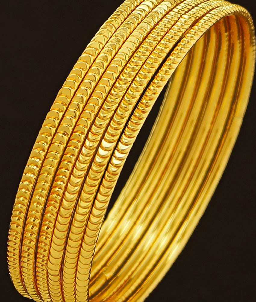 Bng208 - 2.10 Size 6 Pieces Latest Daily Wear Gold Design Thin Bangles Indian Artificial Bangles Set Online