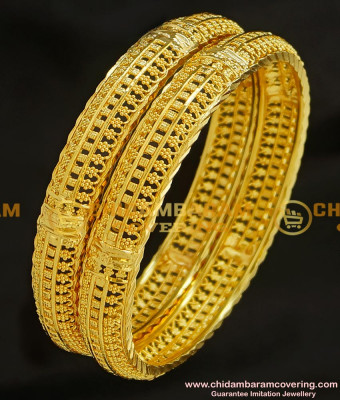 BNG214 - 2.4 Size Latest Beautiful Gold Bangles Design Gold Plated Valayal Design 