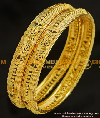BNG216 - 2.4 Size Wedding Bangle Gold Design Enamel Coating Bangles Imitation Jewelry 