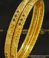 BNG217 - 2.4 Size Simple Light Gold Covering Enamel Finish Thin Daily Wear Bangles 