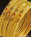 BNG232 - 2.4 Size First Quality One Gram Gold Forming Bridal Wear Enamel with Red Stone Gold Forming Set Of 4 Bangles Online