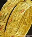 BNG235 - 2.6 Size Gold Forming Floral Design Traditional Calcutta Bangles Set Of 2 Pieces Indian Wedding Bangles Set Online