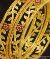 BNG236 - 2.8 Size Elegant Stylish Floral Design Ruby Stone Party Wear Bangles One Gram Gold Plated Jewellery Online