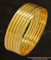 BNG238 - 2.4 Size Gold Plated Shiny Smooth Plain Gold Bangles Design for Daily Use Set Of 6 Pcs Imitation Bangles 