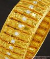 BNG243 -2.6 Size Latest Party Wear Gold Antique Look White Stone Single Kada Bangle 