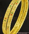 BNG254 - 2.6 Size Beautiful Light Weight 1 Gram Gold Plated Calcutta Bangles Design 