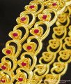 BNG260 - 2.8 Size Latest Gold Plated Broad Ruby Stone Heart Design Bangles for Indian Wedding