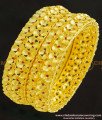 BNG264-2.6 Size Most Beautiful Floral Design Forming Ruby Stone Gold Inspired Wedding Bangles 