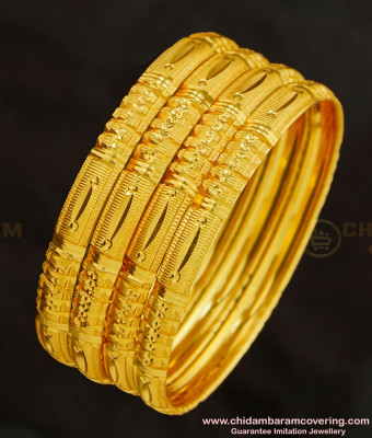 BNG269 - 2.6 Size Stunning Gold Broad Bangle Design Dye Gold Plated Bangles for Wedding