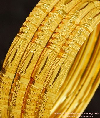BNG269 - 2.6 Size Stunning Gold Broad Bangle Design Dye Gold Plated Bangles for Wedding