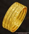 BNG273 - 2.4 Size 4 Bangles Set Floral Design 1 Gram Gold Bangles